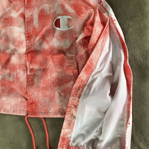 Champion Women's Zip Tape Coaches Jacket Orange - Picture 9 of 15